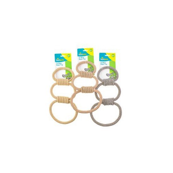 Bestpets Tri Ring Rope Tug 34cm Bestpets Tri Ring Rope Tug 34cm