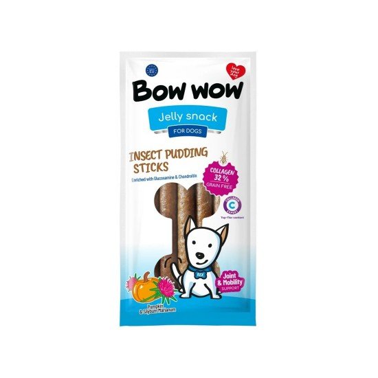 Bow Wow Sausages for dogs with insects, collagen, pumpkin, milk thistle 6pcs