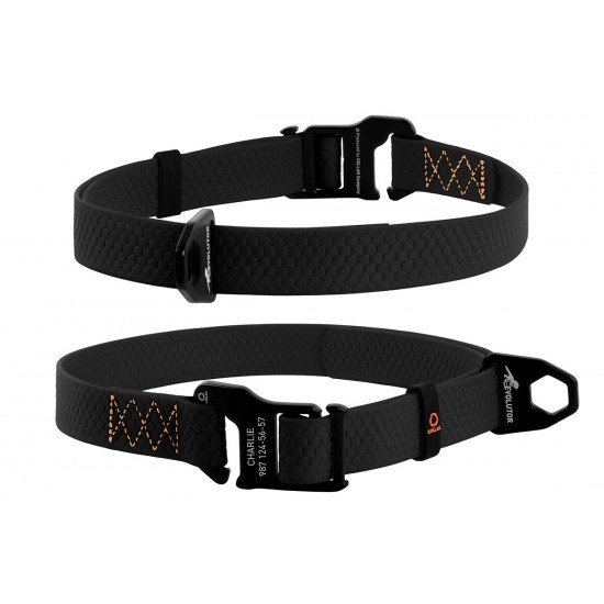 Evolutor collar for dog collar with aviation grade aluminum alloy buckle Black