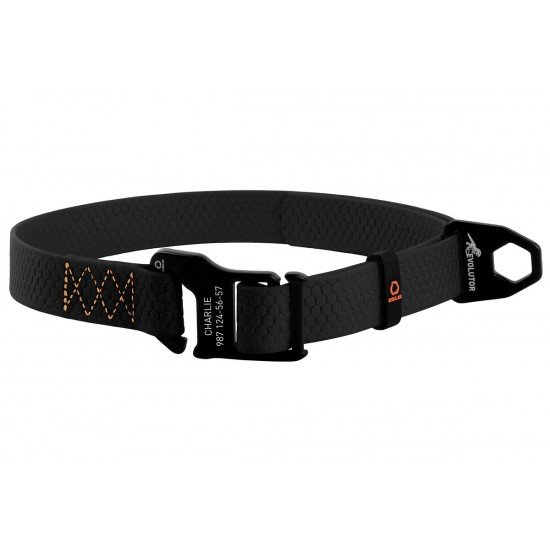 Evolutor collar for dog collar with aviation grade aluminum alloy buckle Black