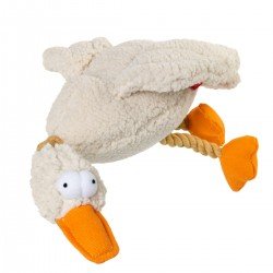 GiGwi Duck toy for dogs with a squeaker textile, rope 36cm