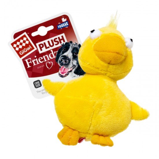 GiGwi Duck toy for dogs with a squeaker Plush Friendz textile 11cm