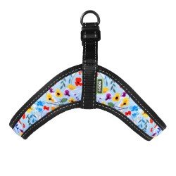Harness for dogs HiDog Comfort Flowers blue Harness for dogs HiDog Comfort Flowers blue