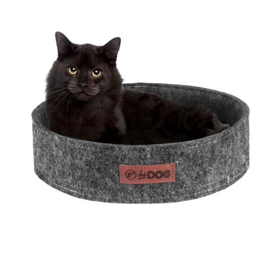 Sunbed for dogs and cats HiDog round Gray