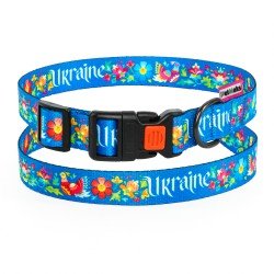 Collar for Dog PetMaks Ukrainian Flourish Blue