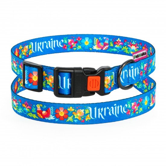 Collar for Dog PetMaks Ukrainian Flourish Blue Collar for Dog PetMaks Ukrainian Flourish Blue