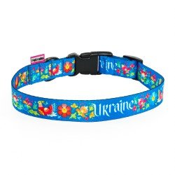 Collar for Dog PetMaks Ukrainian Flourish Blue