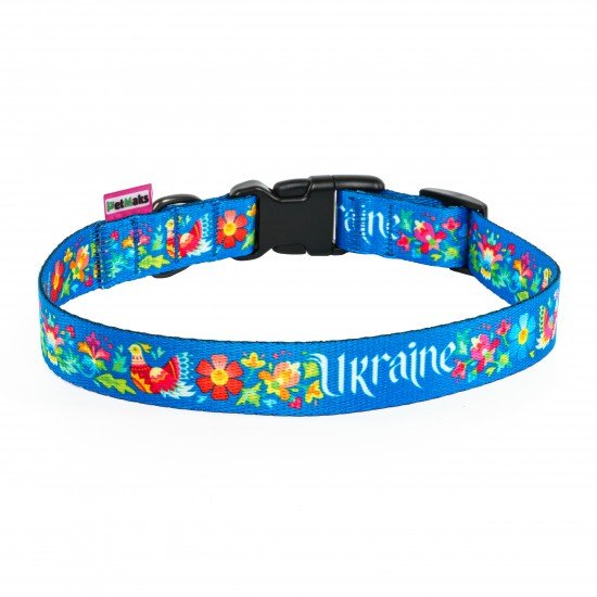 Collar for Dog PetMaks Ukrainian Flourish Blue Collar for Dog PetMaks Ukrainian Flourish Blue