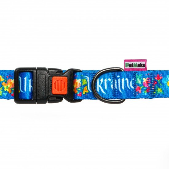 Collar for Dog PetMaks Ukrainian Flourish Blue Collar for Dog PetMaks Ukrainian Flourish Blue
