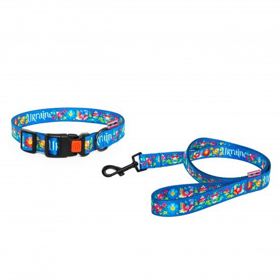 Collar for Dog PetMaks Ukrainian Flourish Blue Collar for Dog PetMaks Ukrainian Flourish Blue