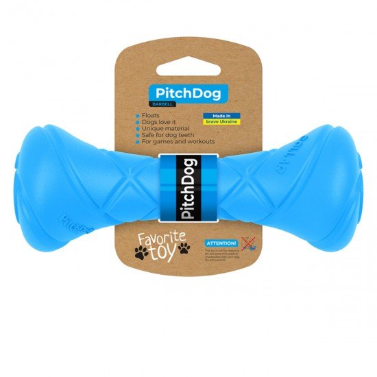 Dumbbell for dogs PitchDog Blue D19x7cm