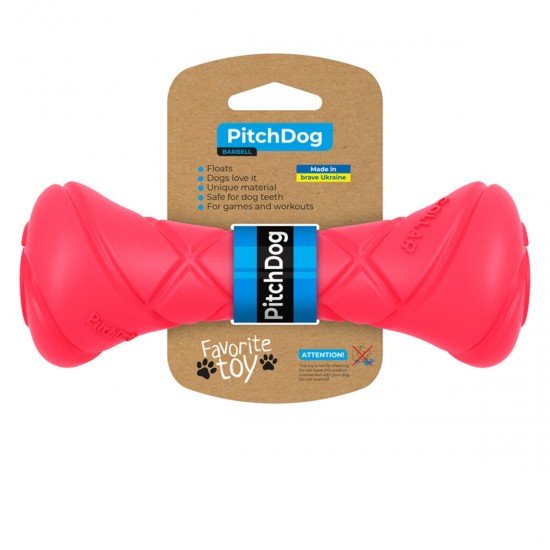 Dumbbell for dogs PitchDog Pink D19x7cm