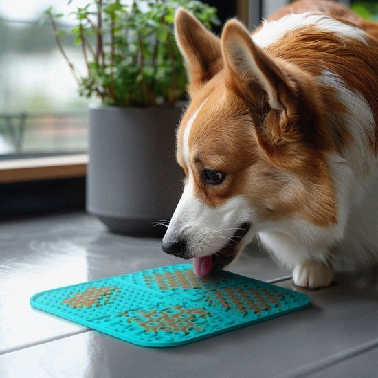 Waudog Dog Mat for licking Silicone Blue 190x190x10mm