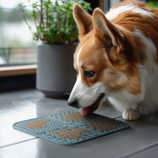 Waudog Dog Mat for licking Silicone Gray 190x190x10mm