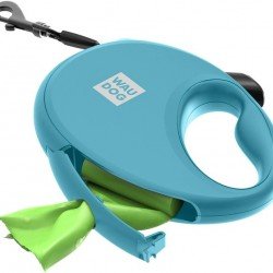 Waudog R-leash Dog Roulette Leash with Bag Container Reflective Tape Blue Waudog R-leash Dog Roulette Leash with Bag Container Reflective Tape Blue
