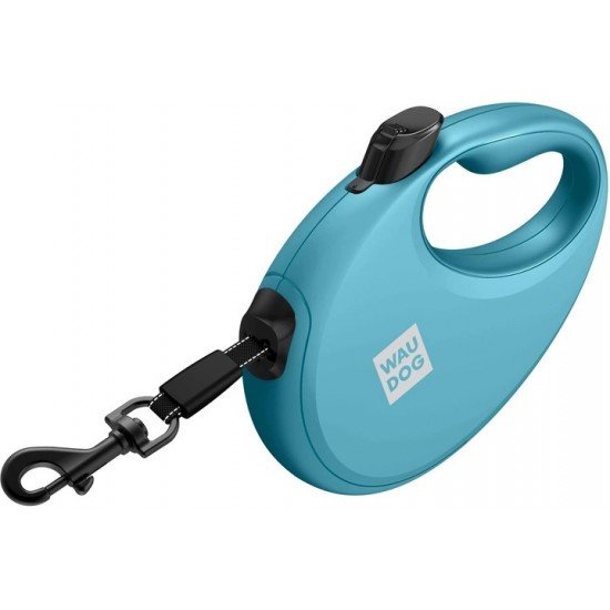 Waudog R-leash Dog Roulette Leash with Bag Container Reflective Tape Blue