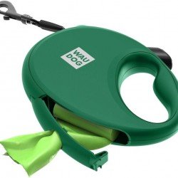Waudog R-leash Dog Roulette Leash with Bag Container Reflective Tape Green Waudog R-leash Dog Roulette Leash with Bag Container Reflective Tape Green