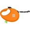 Waudog R-leash Dog Roulette Leash with Bag Container Reflective Tape Orange