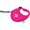 Waudog R-leash Dog Roulette Leash with Bag Container Reflective Tape Pink