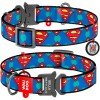 Waudog nylon collar for dog design with pattern Superman Logo