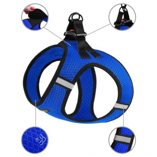 Harness for dogs Bronzedog Mesh Vest 3D mesh Blue