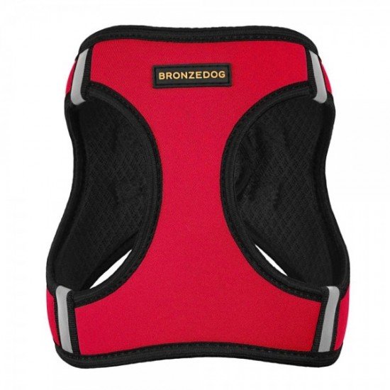 Harness for Dogs Bronzedog Sport Vest Neoprene 3D mesh Red