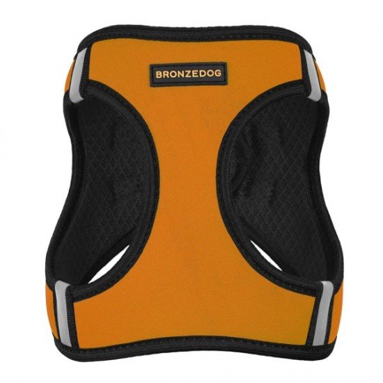 Harness for Dogs Bronzedog Sport Vest Neoprene 3D mesh Orange