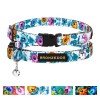 Collar for cat Bronzedog Urban Folk Nylon Plastic Buckle and Bell White