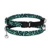 Collar for cat Bronzedog Urban Leopard Nylon Plastic Buckle and Bell Turquoise