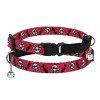 Collar for cats BronzeDog Urban Skull Nylon elastic with bell Red