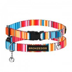 Collar for cat Bronzedog Urban West Nylon Plastic Buckle and Bell Red