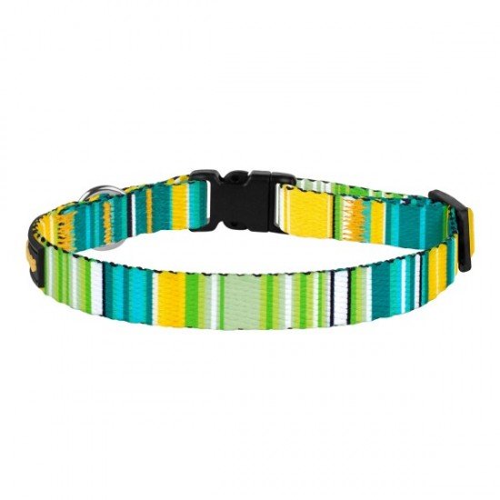Collar for cat Bronzedog Urban West Nylon Plastic Buckle and Bell Lettuce