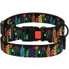 Collar for dogs BronzeDog Urban Flowers Nylon Plastic Buckle Black