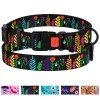 Collar for dogs BronzeDog Urban Flowers Nylon Plastic Buckle Black