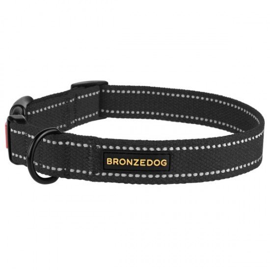 Collar for Dogs Bronzedog Cotton Reflective Tarpaulin Graphite