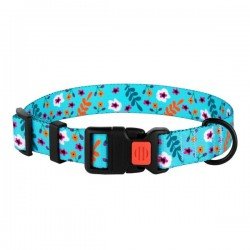 Collar for dogs BronzeDog Urban Flowers Nylon Plastic Buckle Menthol