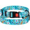 Collar for dogs BronzeDog Urban Flowers Nylon Plastic Buckle Menthol