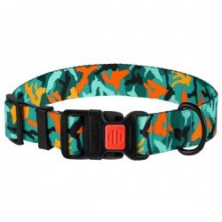 Collar for Dog BronzeDog Urban Camo Nylon Plastic Buckle Green Collar for Dog BronzeDog Urban Camo Nylon Plastic Buckle Green