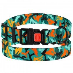 Collar for Dog BronzeDog Urban Camo Nylon Plastic Buckle Green
