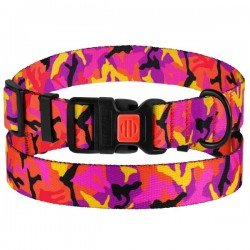 Collar for Dog BronzeDog Urban Camo Nylon Plastic Buckle Pink