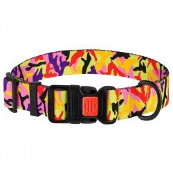 Collar for Dog BronzeDog Urban Camo Nylon Plastic Buckle Orange Collar for Dog BronzeDog Urban Camo Nylon Plastic Buckle Orange