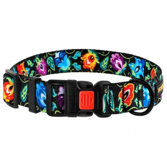 Collar for dogs BronzeDog Urban Folk Nylon Plastic Buckle Black