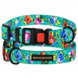 Collar for dogs BronzeDog Urban Folk Nylon Plastic Buckle Menthol