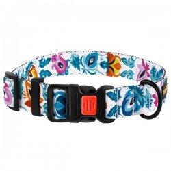 Collar for dogs BronzeDog Urban Folk Nylon Plastic Buckle White