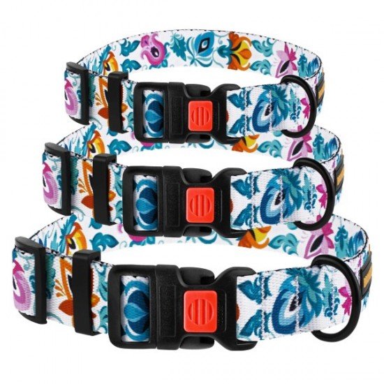 Collar for dogs BronzeDog Urban Folk Nylon Plastic Buckle White