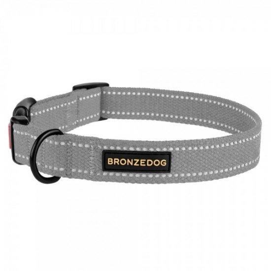 Collar for Dogs Bronzedog Cotton Reflective Tarpaulin Gray