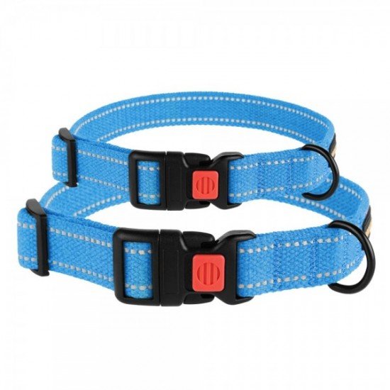 Collar for Dogs Bronzedog Cotton Reflective Tarpaulin Blue