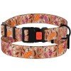 Collar for dogs BronzeDog Urban Flowers Nylon Plastic Buckle Beige