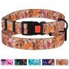 Collar for dogs BronzeDog Urban Flowers Nylon Plastic Buckle Beige