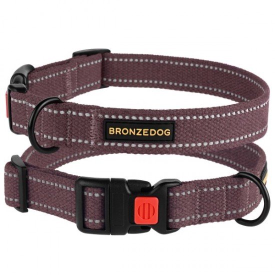 Collar for Dogs Bronzedog Cotton Reflective Tarpaulin Cherry